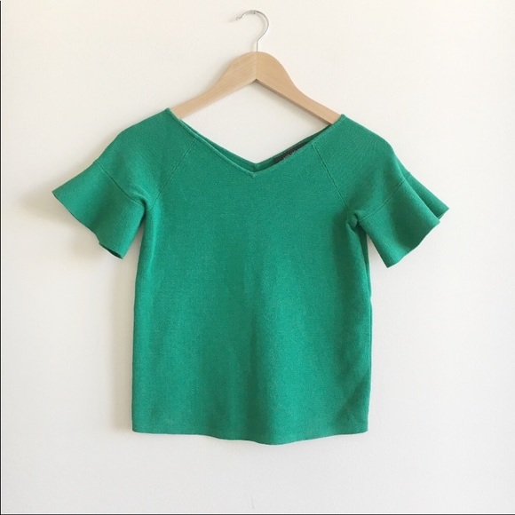 Ann Taylor green shirt leave sweater - great shape - Picture 3 of 6